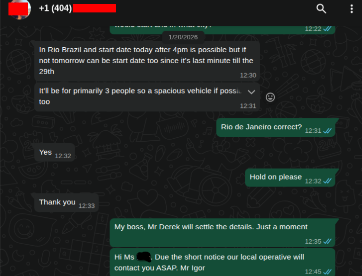 Client WhatsApp testimonial